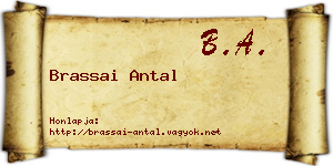 Brassai Antal névjegykártya